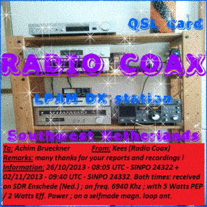 QSL Card Radio Coax for Achim Brueckner